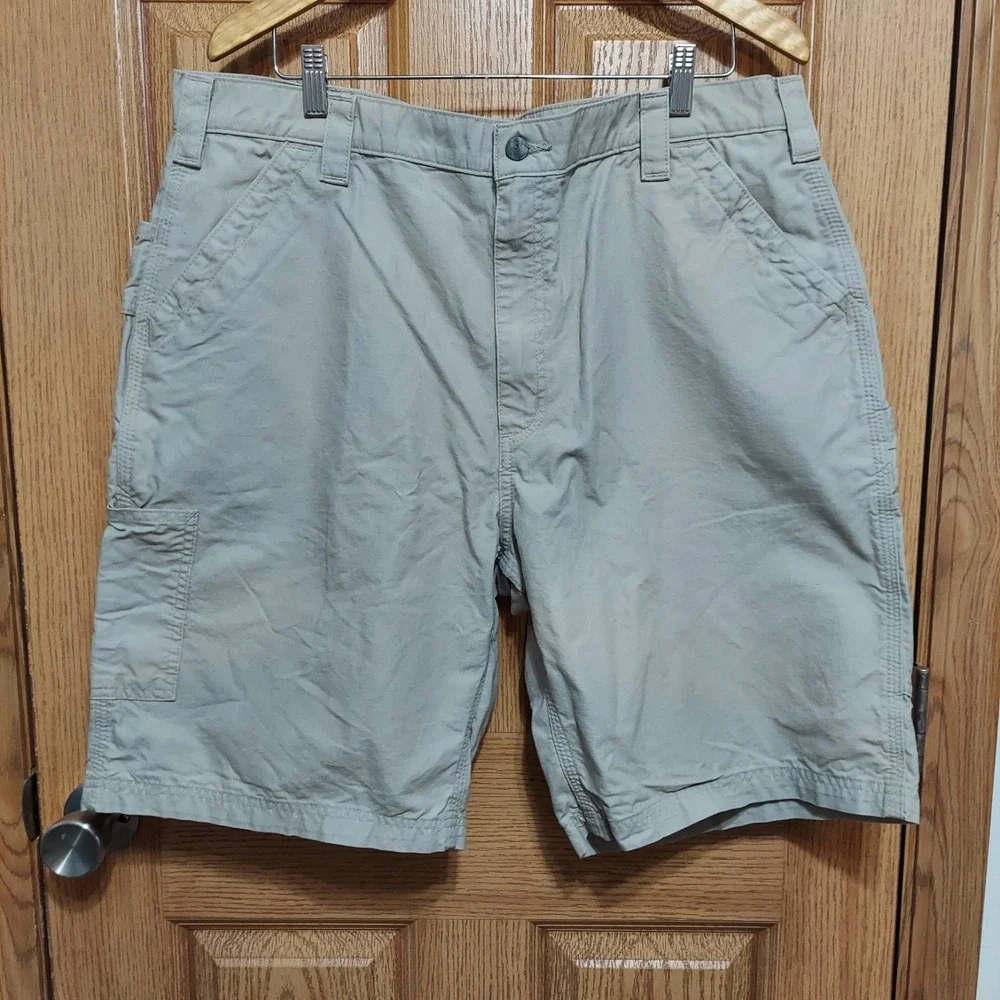 Carhartt B147 Beige‎ Carpenter Original Fit Canvas Work Shorts Mens 40 Utility